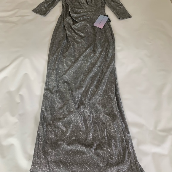 Marina Gown Women's 6 Silver Dress Prom Homecoming Wedding Elegant - Picture 15 of 16